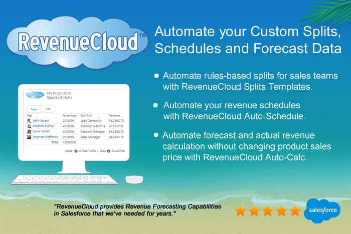 Surfwriter RevenueCloud Automates Splits and Revenue Schedules in Salesforce.